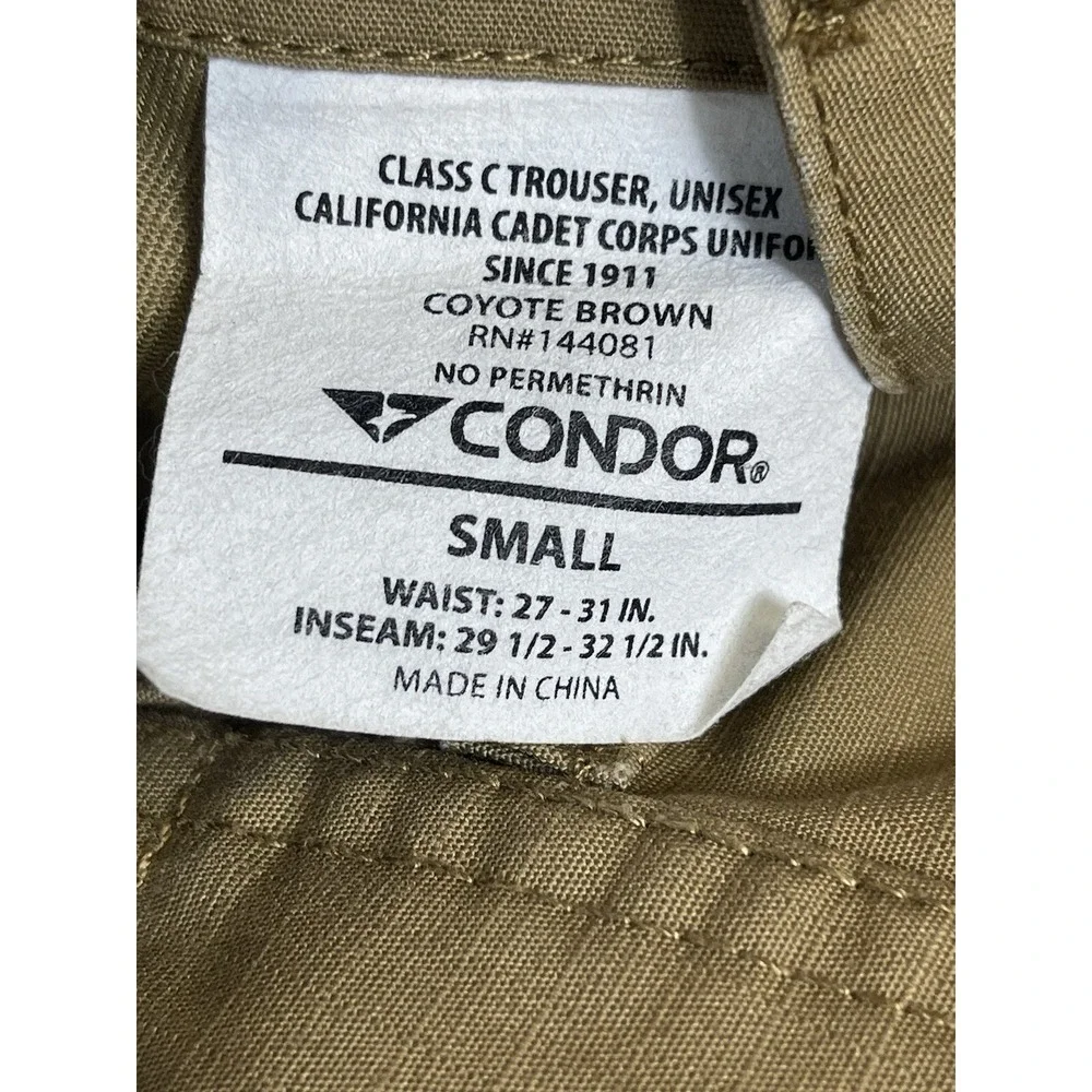 California Cadet Corps Condor Class C Trouser Unisex Small Coyote Brown EUC